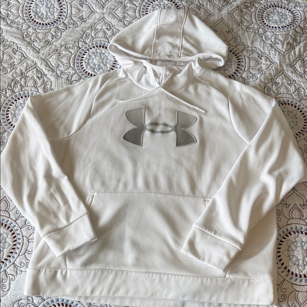 Under Armour White Hoodie with Gray Logo